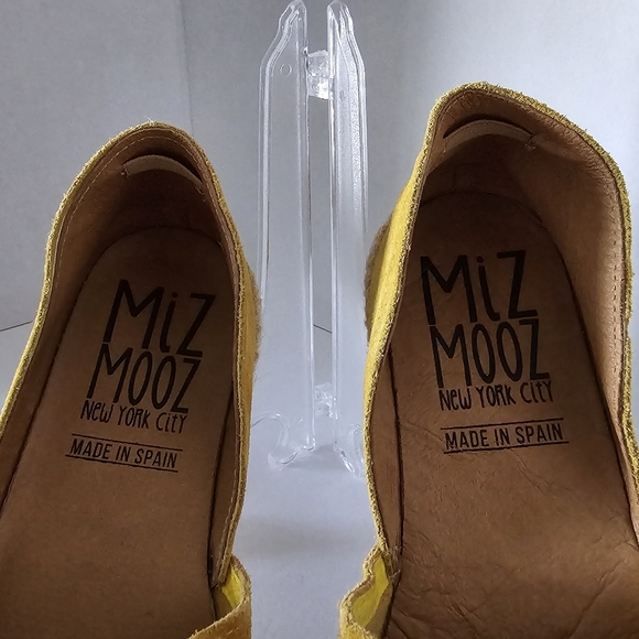 Miz Mooz Celestine Mustard Yellow Leather Espadrille Flats Size 41/US9.5-10 - Picture 6 of 8